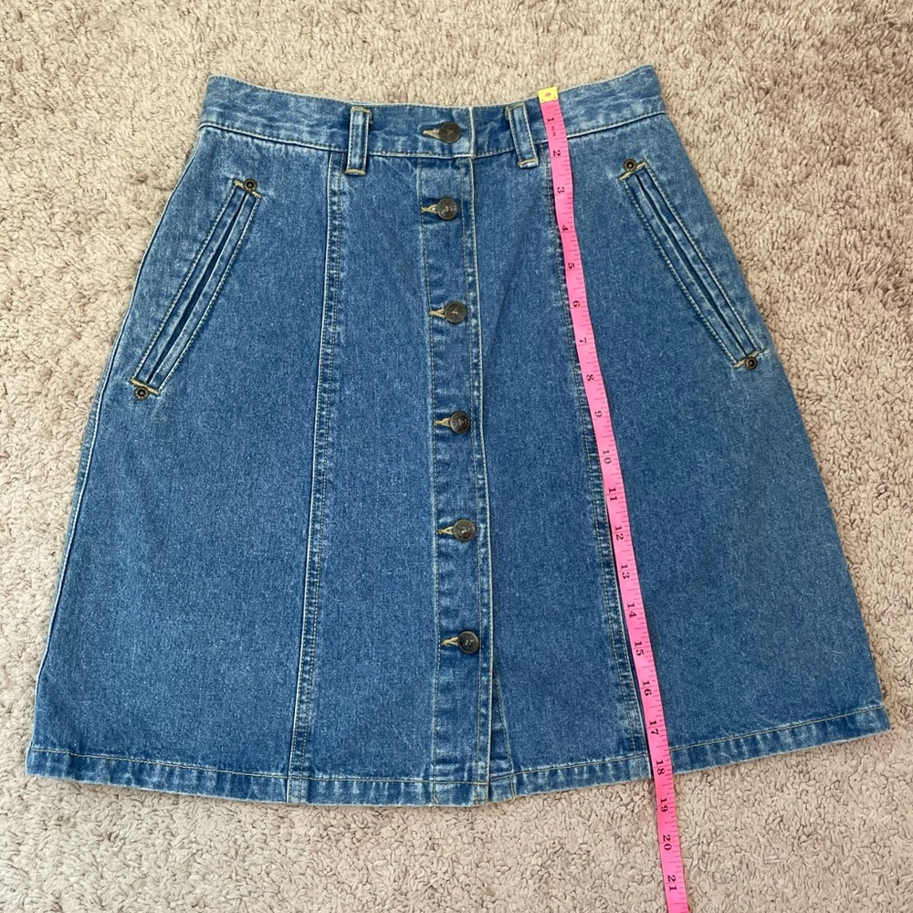 Vintage Liz Claiborne Liz Wear 80s 90s Denim Jean Mini Skirt Size 4 Petite - Picture 13 of 16